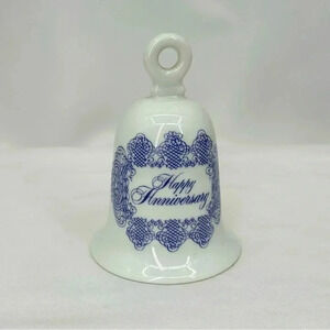 House of Goebel Porcelain Bell White Blue